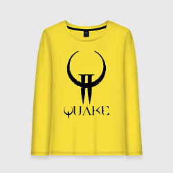 Лонгслив хлопковый женский Quake II logo, цвет: желтый