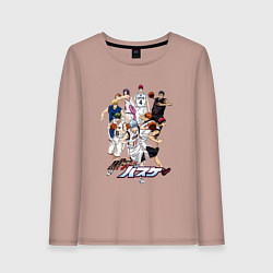 Лонгслив хлопковый женский Персонажи баскетбол Куроко, цвет: пыльно-розовый