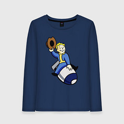 Лонгслив хлопковый женский Vault boy - bomb rider, цвет: тёмно-синий