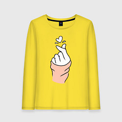 Лонгслив хлопковый женский Hand click, цвет: желтый