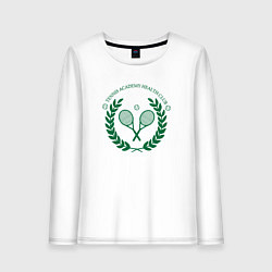 Лонгслив хлопковый женский Теннисный клуб, цвет: белый