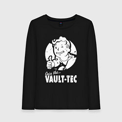 Лонгслив хлопковый женский Vault boy - join the vault tec, цвет: черный