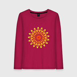 Лонгслив хлопковый женский Солнечная мандала свадхистана, цвет: маджента