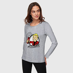 Лонгслив хлопковый женский Vault boy - nuka cola, цвет: меланж — фото 2