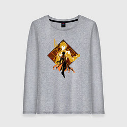 Лонгслив хлопковый женский Силуэт Чжун Ли, цвет: меланж