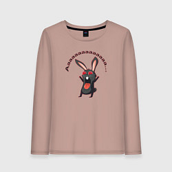 Лонгслив хлопковый женский Черный кролик вопит, цвет: пыльно-розовый