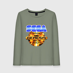 Лонгслив хлопковый женский Sega genesis medal, цвет: авокадо