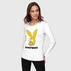 Лонгслив хлопковый женский Simpboy - rabbit Homer, цвет: белый — фото 2