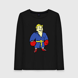 Лонгслив хлопковый женский Vault boy - boxer, цвет: черный