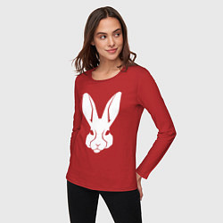 Лонгслив хлопковый женский White rabbit head, цвет: красный — фото 2
