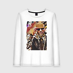Лонгслив хлопковый женский Jason Statham - кинозвезда, цвет: белый