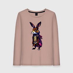 Лонгслив хлопковый женский Кролик в шубе, цвет: пыльно-розовый