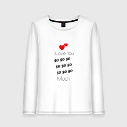 Лонгслив хлопковый женский I love you so much, цвет: белый
