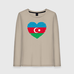 Лонгслив хлопковый женский Сердце Азербайджана, цвет: миндальный