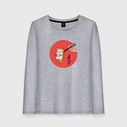 Лонгслив хлопковый женский Happy Sushi, цвет: меланж