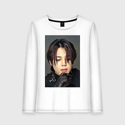 Лонгслив хлопковый женский Handsome Jimin, цвет: белый