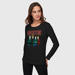 Лонгслив хлопковый женский Led Zeppelin винтаж, цвет: черный — фото 2
