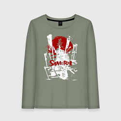 Женский лонгслив Белый самурай ранен стрелами