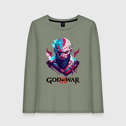Лонгслив хлопковый женский God of War, Kratos, цвет: авокадо