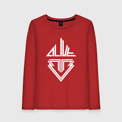 Лонгслив хлопковый женский Big bang white logo, цвет: красный