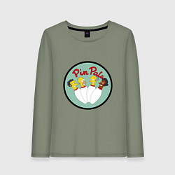 Лонгслив хлопковый женский Simpsons bowling, цвет: авокадо