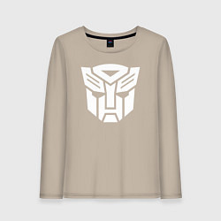 Лонгслив хлопковый женский Знак Трансформера, цвет: миндальный