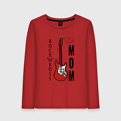 Женский лонгслив Rocknroll mom с гитарой