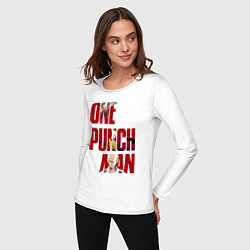 Лонгслив хлопковый женский Ванпанчмен Сайтама, цвет: белый — фото 2