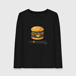Лонгслив хлопковый женский VAGburger tyres, цвет: черный