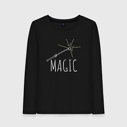Женский лонгслив Magic надпись и волшебная палка