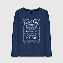 Лонгслив хлопковый женский Placebo в стиле Jack Daniels, цвет: тёмно-синий