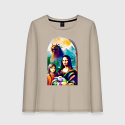Женский лонгслив Gioconda with her daughter and a dragon