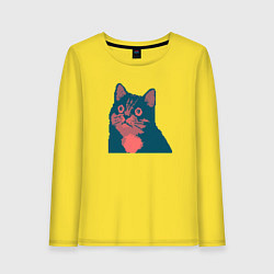 Женский лонгслив Vintage pixel cat