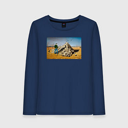 Лонгслив хлопковый женский Апофеоз ANIMAX, цвет: тёмно-синий