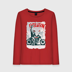 Лонгслив хлопковый женский Evolution - motorcycle, цвет: красный