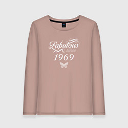 Лонгслив хлопковый женский Fabulous since 1969, цвет: пыльно-розовый