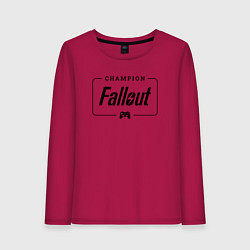 Лонгслив хлопковый женский Fallout gaming champion: рамка с лого и джойстиком, цвет: маджента