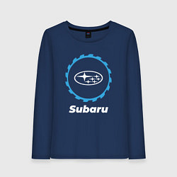 Лонгслив хлопковый женский Subaru в стиле Top Gear, цвет: тёмно-синий