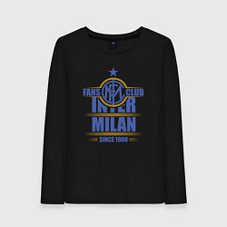 Лонгслив хлопковый женский Inter Milan fans club, цвет: черный
