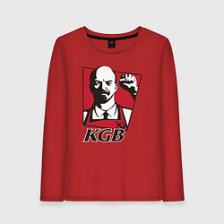 Лонгслив хлопковый женский KGB Lenin, цвет: красный