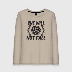 Лонгслив хлопковый женский She will not fall, цвет: миндальный