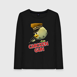 Лонгслив хлопковый женский Chicken Gun logo, цвет: черный