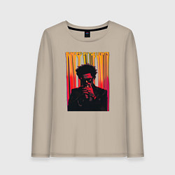 Лонгслив хлопковый женский Blinded by the lights, цвет: миндальный