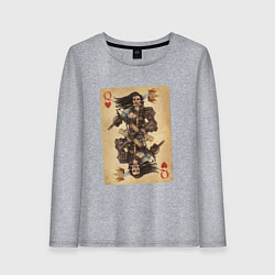 Лонгслив хлопковый женский Fable III Героиня Яснодола, дама черви, цвет: меланж