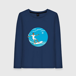 Женский лонгслив Серфинг на море