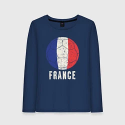 Лонгслив хлопковый женский Футбол Франции, цвет: тёмно-синий