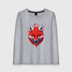 Лонгслив хлопковый женский Лисий демон, цвет: меланж