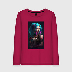 Лонгслив хлопковый женский Jinx Arcane League of Legends, цвет: маджента
