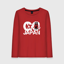 Лонгслив хлопковый женский Go Japan - motto, цвет: красный