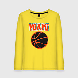 Лонгслив хлопковый женский Miami ball, цвет: желтый